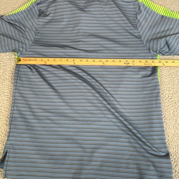 Lot of 2 Under Armour Polo Mens L Green Blue Stripe Heatgear Stripe Performance - Picture 10 of 13